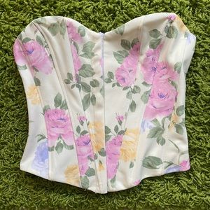 Zara Floral Corset Top - Size Small